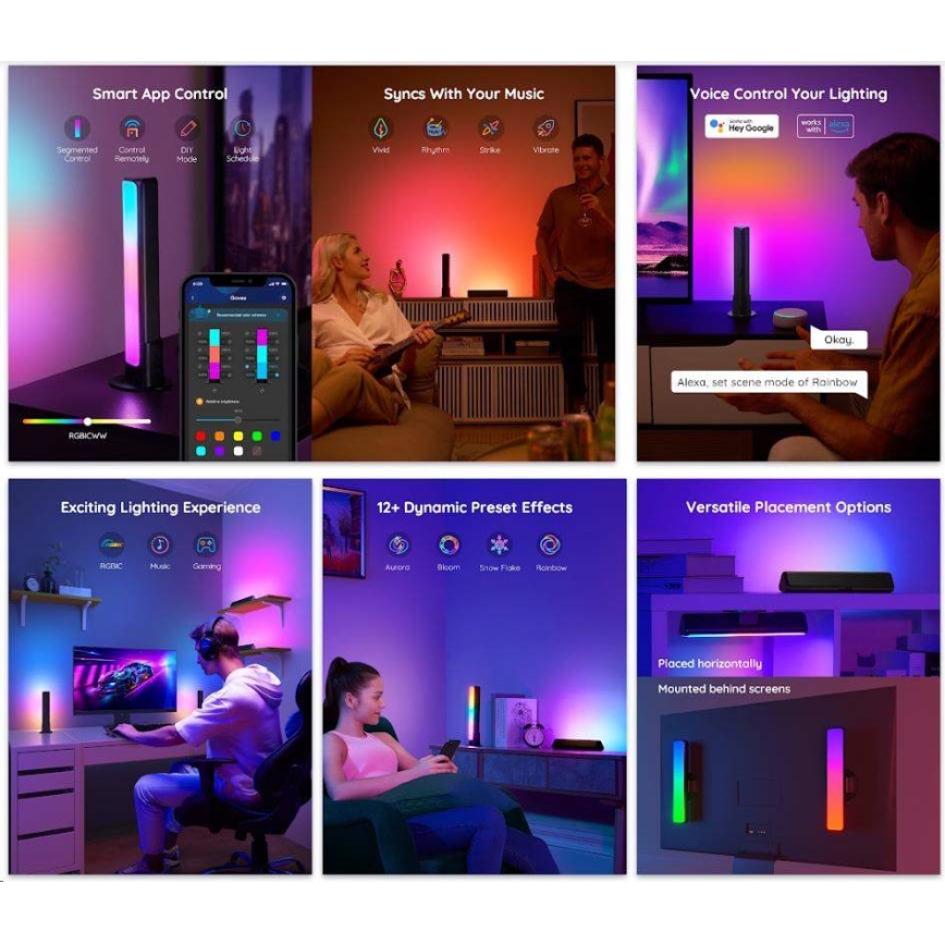 Govee - KIT 2x Flow Plus SMART LED TV & Gaming - RGBICWW Wi-Fi
