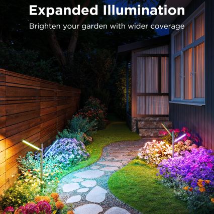 Govee - KIT 2x LED RGBICWW Ljusreglerad utomhus lampa LED/18W/230V IP66 2700-6500K Wi-Fi