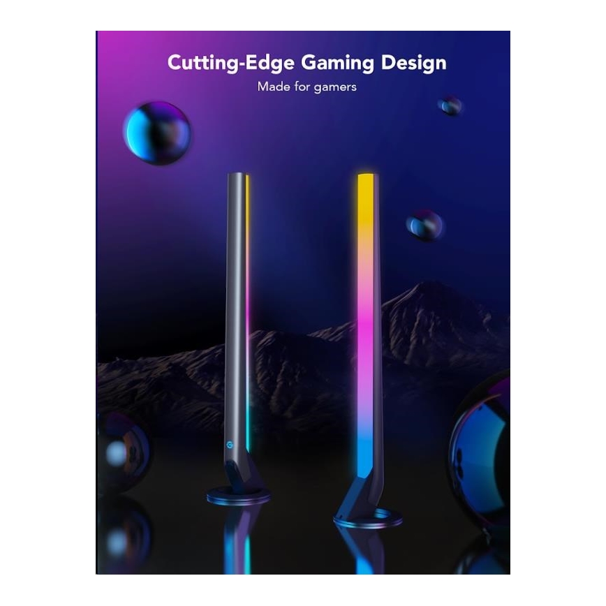 Govee - KIT 2x Smart Gaming Wi-Fi LED RGBIC Panels + Smart Dual + fjärrkontroll