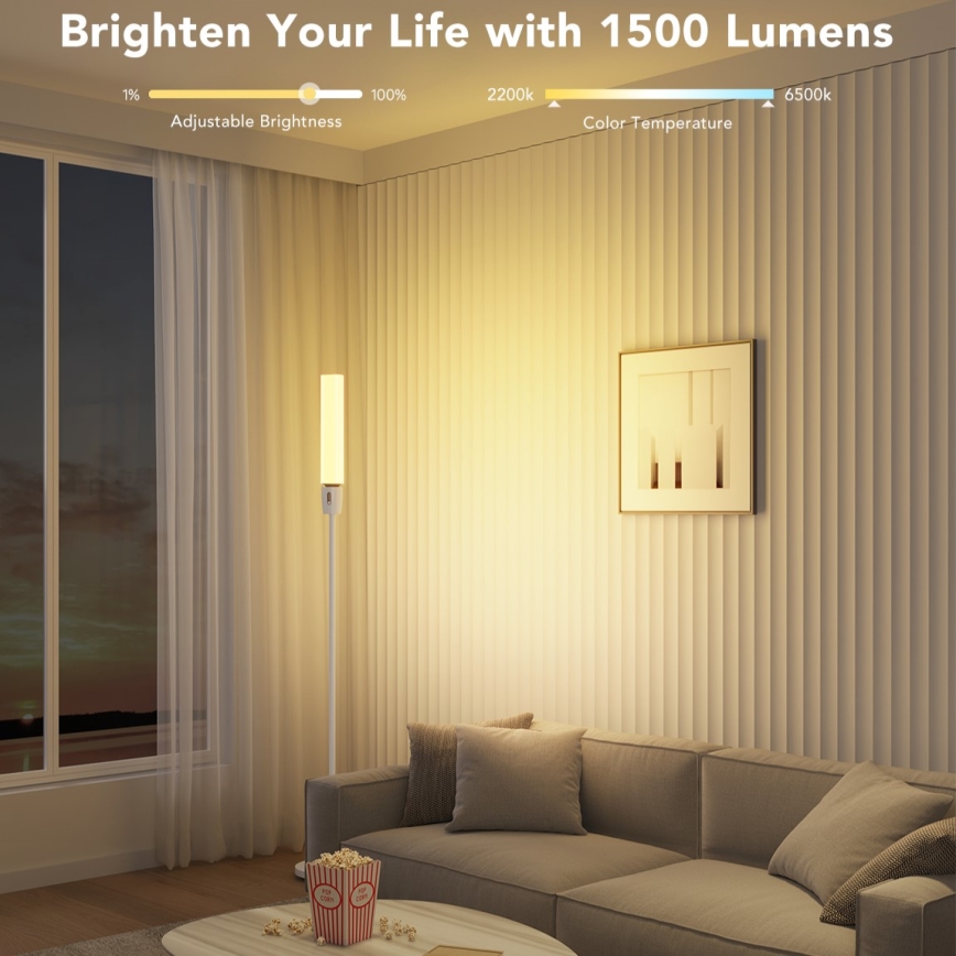 Govee - LED Dimbar golvlampa CYLINDER SMART RGBICWW 2200-6500K
