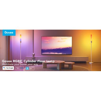 Govee - LED Dimbar golvlampa CYLINDER SMART RGBICWW 2200-6500K