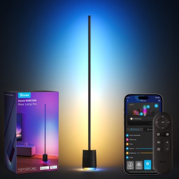 Govee - LED Dimbar golvlampa med en högtalare Pro RGBICWW 2200-6500K Wi-Fi + fjärrkontroll