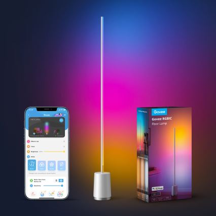 Govee - LED Dimbar golvlampa Lyra Smart RGBICWW 2200-6500K Wi-Fi + fjärrkontroll