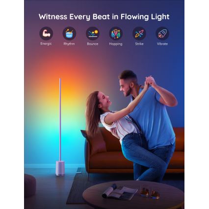 Govee - LED Dimbar golvlampa Lyra Smart RGBICWW 2200-6500K Wi-Fi + fjärrkontroll