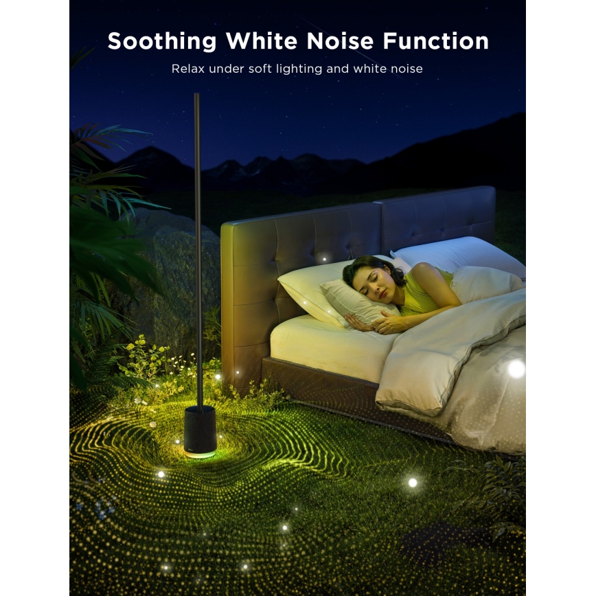 Govee - LED Dimbar golvlampa med en högtalare Pro RGBICWW 2200-6500K Wi-Fi + fjärrkontroll