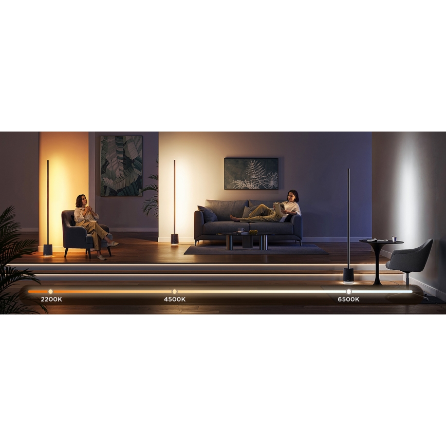 Govee - LED Dimbar golvlampa med en högtalare Pro RGBICWW 2200-6500K Wi-Fi + fjärrkontroll