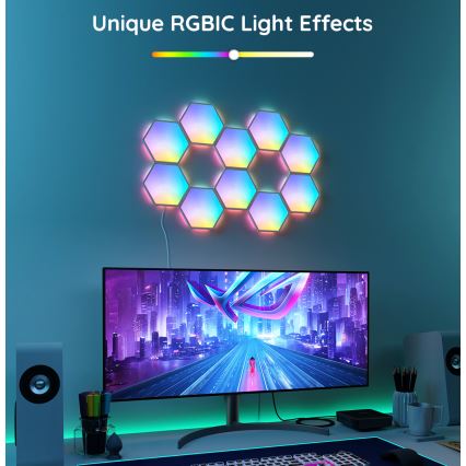 Govee - KIT 10x LED RGB Ljusreglerad panel LED/36W/230V Wi-Fi