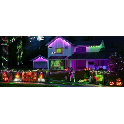 Govee - LED RGBIC ljusnät för utomhusbruk 143x85cm Wi-Fi Matter IP65