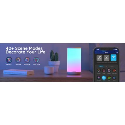 Govee - LED RGBIC Ljusreglerad bordslampa AURA 2 2200-6500K Wi-Fi Matter