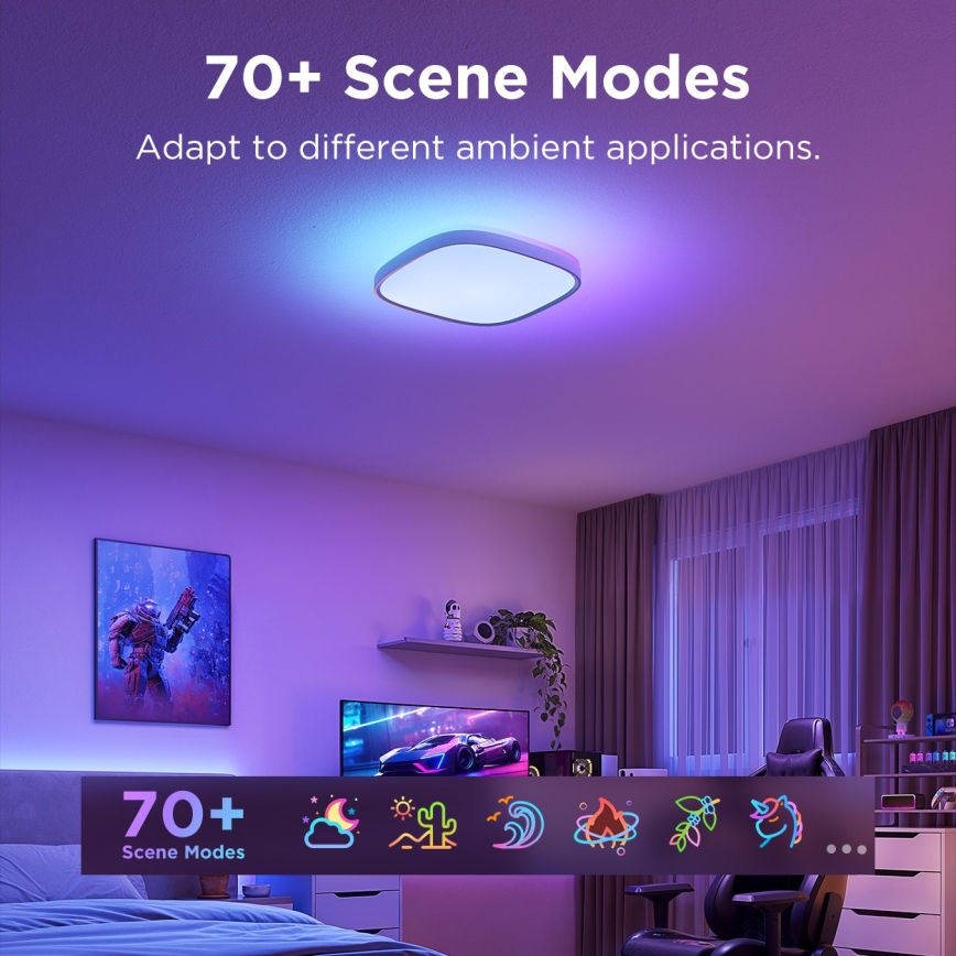 Govee - LED RGBIC Ljusreglerad taklampa LED/24W/230V 2700-6500K Wi-Fi