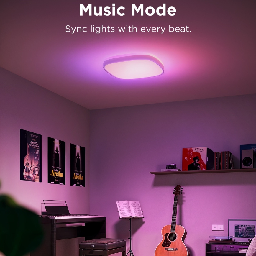 Govee - LED RGBIC Ljusreglerad taklampa LED/24W/230V 2700-6500K Wi-Fi