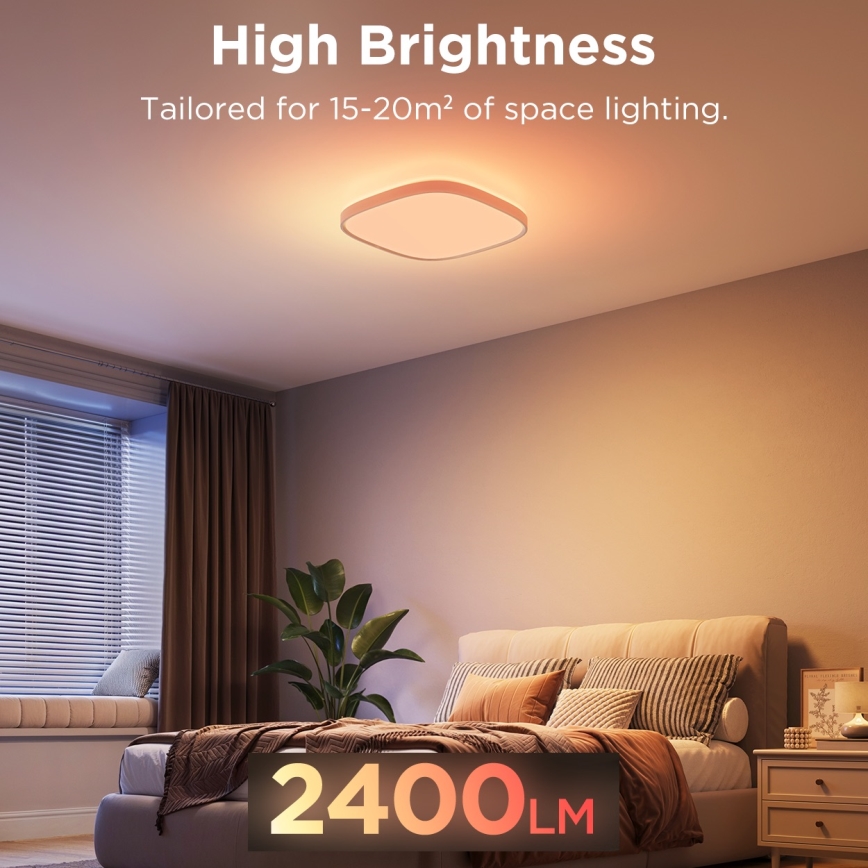 Govee - LED RGBIC Ljusreglerad taklampa LED/24W/230V 2700-6500K Wi-Fi