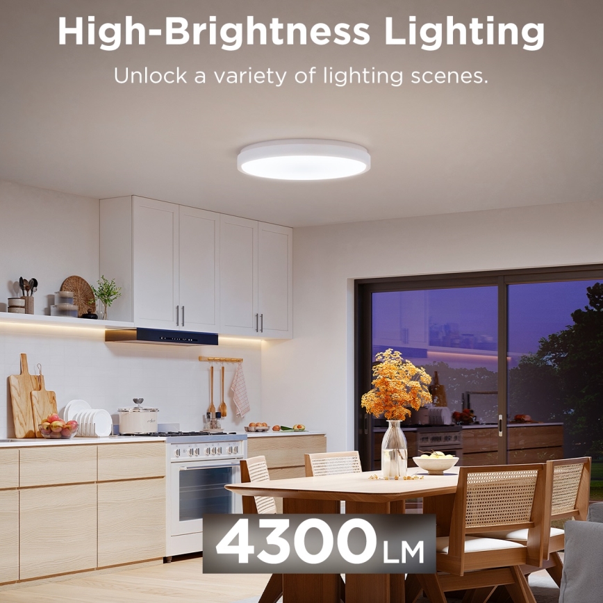 Govee - LED RGBIC Ljusreglerad taklampa LED/49W/230V 2700-6500K Wi-Fi