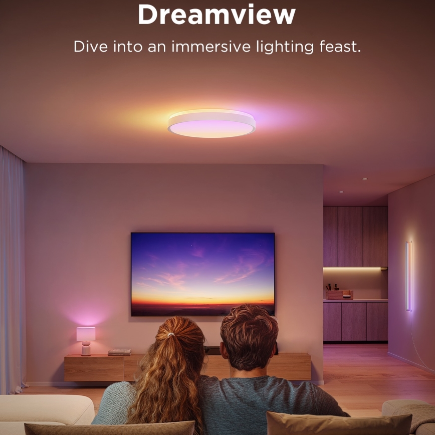 Govee - LED RGBIC Ljusreglerad taklampa LED/49W/230V 2700-6500K Wi-Fi