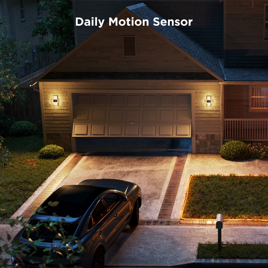 Govee - LED RGBIC Ljusreglerad vägglampa med sensor för utomhusbruk LED/230V IP65 2700-6500K Wi-Fi