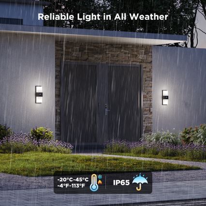 Govee - LED RGBIC Ljusreglerad vägglampa med sensor för utomhusbruk LED/230V IP65 2700-6500K Wi-Fi