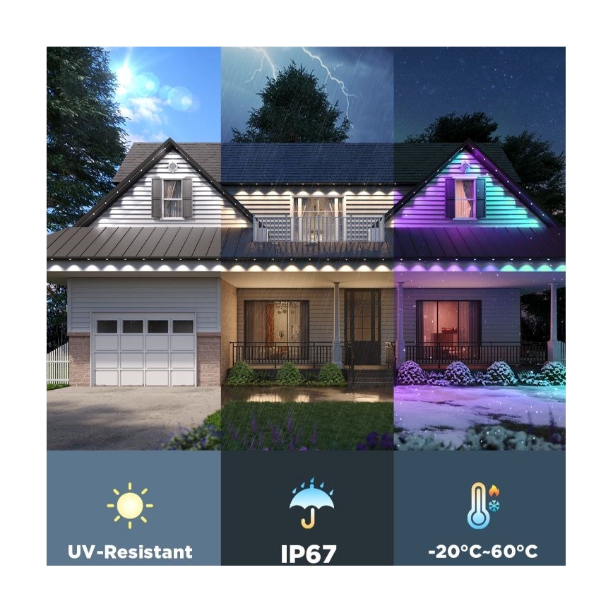 Govee - LED RGBIC String Downlights 30m Wi-Fi Matter IP67