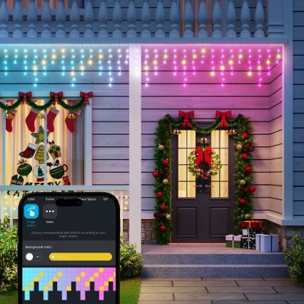 Govee - LED RGBIC Utomhusslinga Smart Istappar 10m Wi-Fi Matter IP65