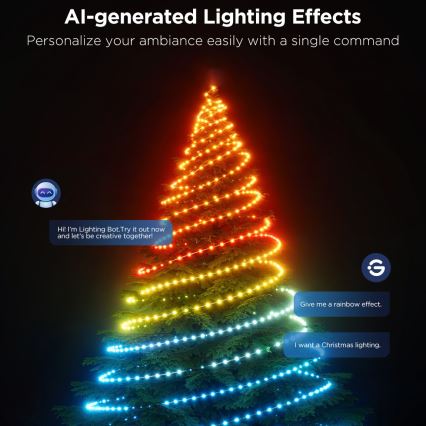 Govee - LED RGBICW Utomhus Julkedja 2700-6500K 20m Wi-Fi Matter IP66