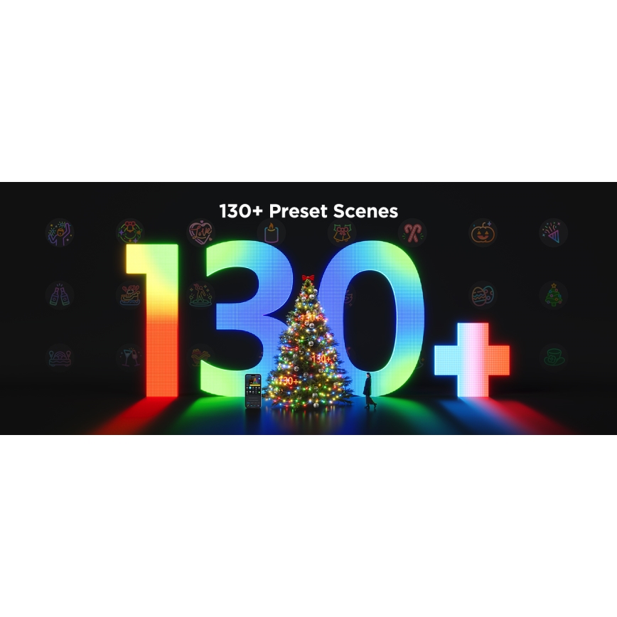 Govee - LED RGBICW Utomhus Julkedja 2700-6500K 20m Wi-Fi Matter IP66