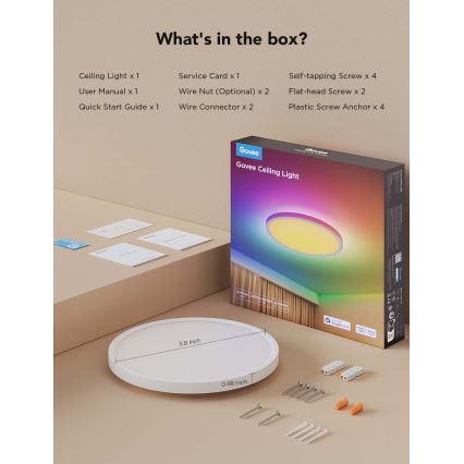 Govee - LED RGBICWW Dimmbar taklampa LED/29W/230V Ø 30 cm matt Wi-Fi