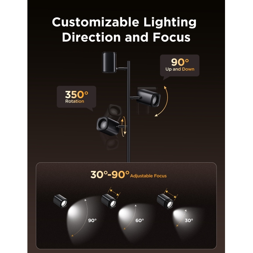 Govee - LED RGBICWW Dimmbar golvlampa TREE MATTER LED/48W/230V Wi-Fi