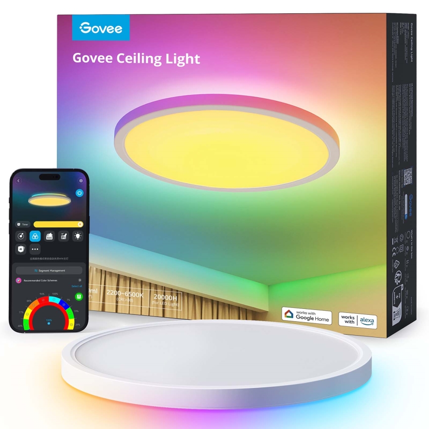 Govee - LED RGBICWW Dimmbar taklampa LED/29W/230V Ø 30 cm matt Wi-Fi