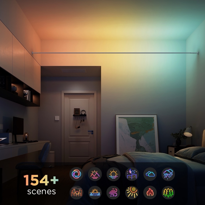 Govee - LED RGBICWW Hängande LED-remsa, 36 W/24 V, 4 m, Skyline matt, Wi‑Fi