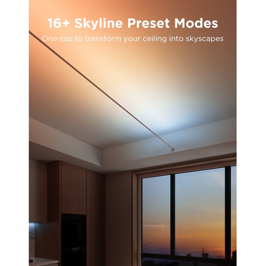 Govee - LED RGBICWW Hängande LED-remsa, 36 W/24 V, 4 m, Skyline matt, Wi‑Fi