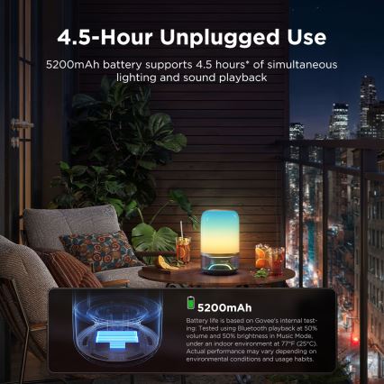 Govee - LED RGBW dimbar bordslampa med högtalare LED/36W/12V Wi-Fi