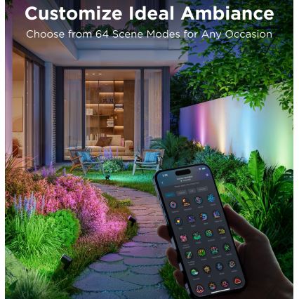 Govee - KIT 2x LED RGBWW Dimbar strålkastare LED/12W/230V IP67 2700-6500K Wi-Fi