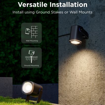 Govee - KIT 2x LED RGBWW Dimbar strålkastare LED/12W/230V IP67 2700-6500K Wi-Fi