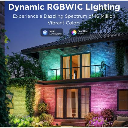 Govee - KIT 2x LED RGBWW Dimbar strålkastare LED/12W/230V IP67 2700-6500K Wi-Fi