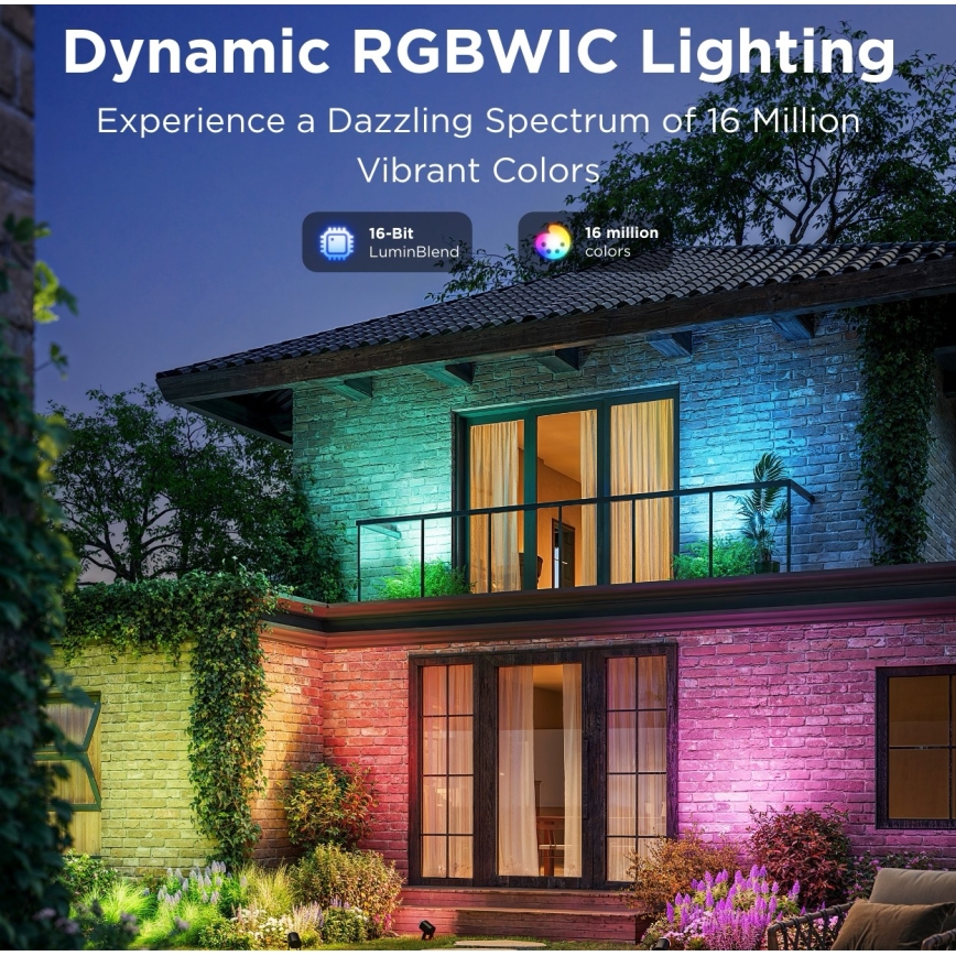 Govee - KIT 2x LED RGBWW Dimbar strålkastare LED/12W/230V IP67 2700-6500K Wi-Fi