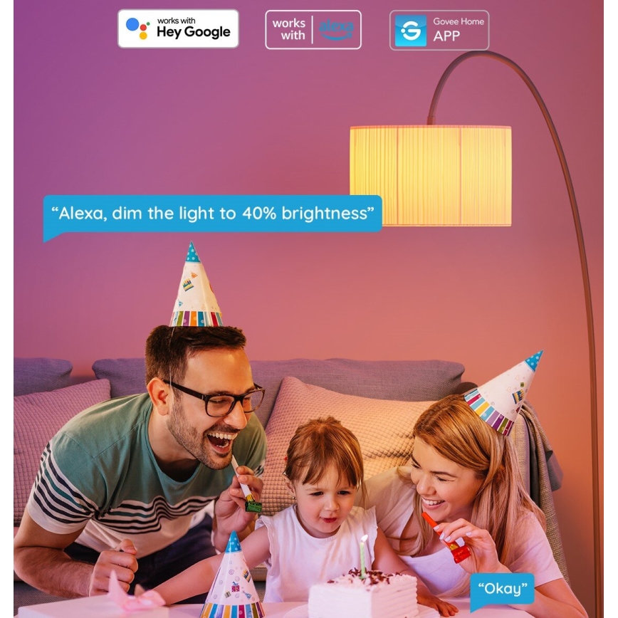 Govee - LED RGBWW Ljusreglerad glödlampa Smart E27/12W/230V 2700-6500K Wi-Fi
