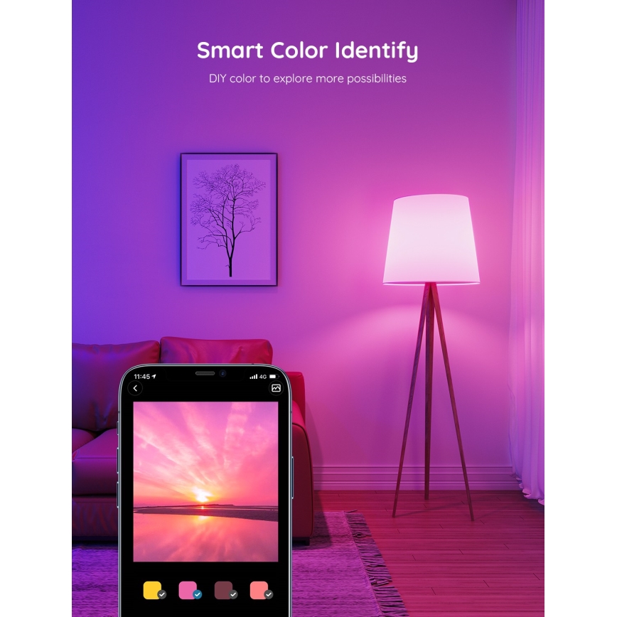 Govee - LED RGBWW Ljusreglerad glödlampa Smart E27/12W/230V 2700-6500K Wi-Fi