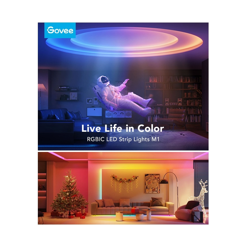 Govee - M1 PRO PREMIUM Smart RGBICW+ LED list 2m Wi-Fi Matter