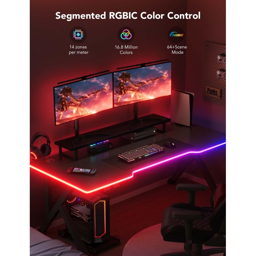 Govee - Neon LED backljus för bord 3m RGBIC Wi-Fi