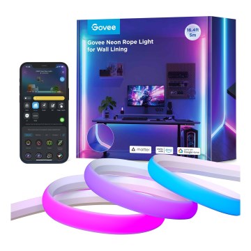 Govee - Neon MATTER LED hörnskena 5m RGBIC Wi-Fi