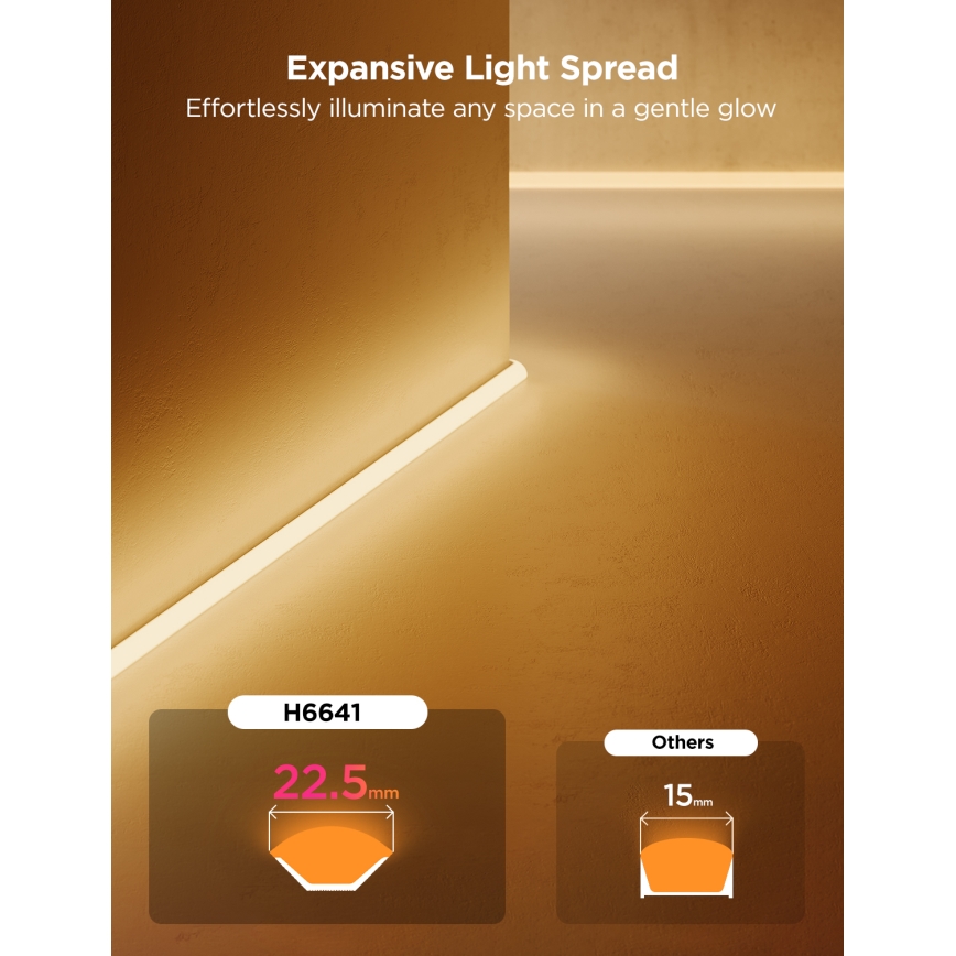 Govee - Neon MATTER LED hörnskena 5m RGBIC Wi-Fi