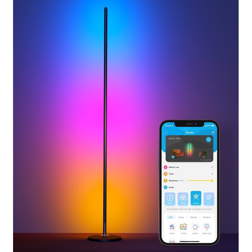 Govee - RGBICW Smart Hörn Floor Lamp Wi-Fi