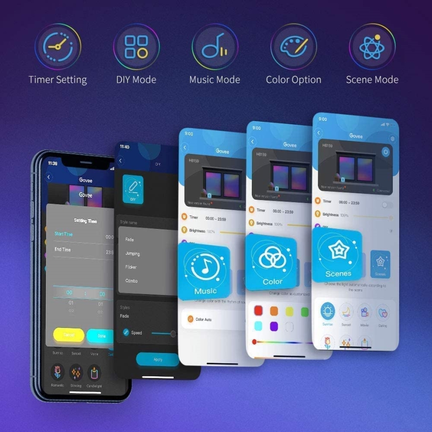 Govee - Smart dimbar RGB-LED-remsa, 36 W/24 V, 10 m, Wi‑Fi