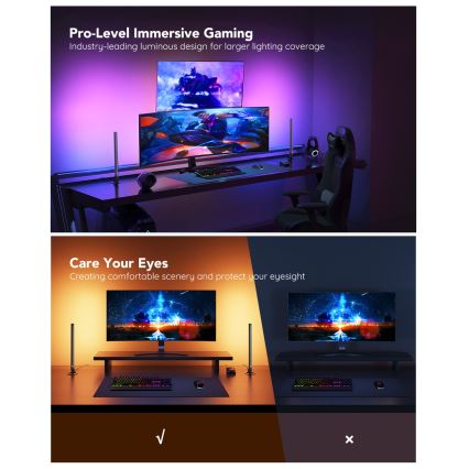 Govee - Smart Gaming WiFi LED-paneler + Smart Dual-kontroll White Wi-Fi