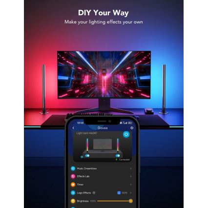 Govee - Smart Gaming WiFi LED-paneler + Smart Dual-kontroll White Wi-Fi