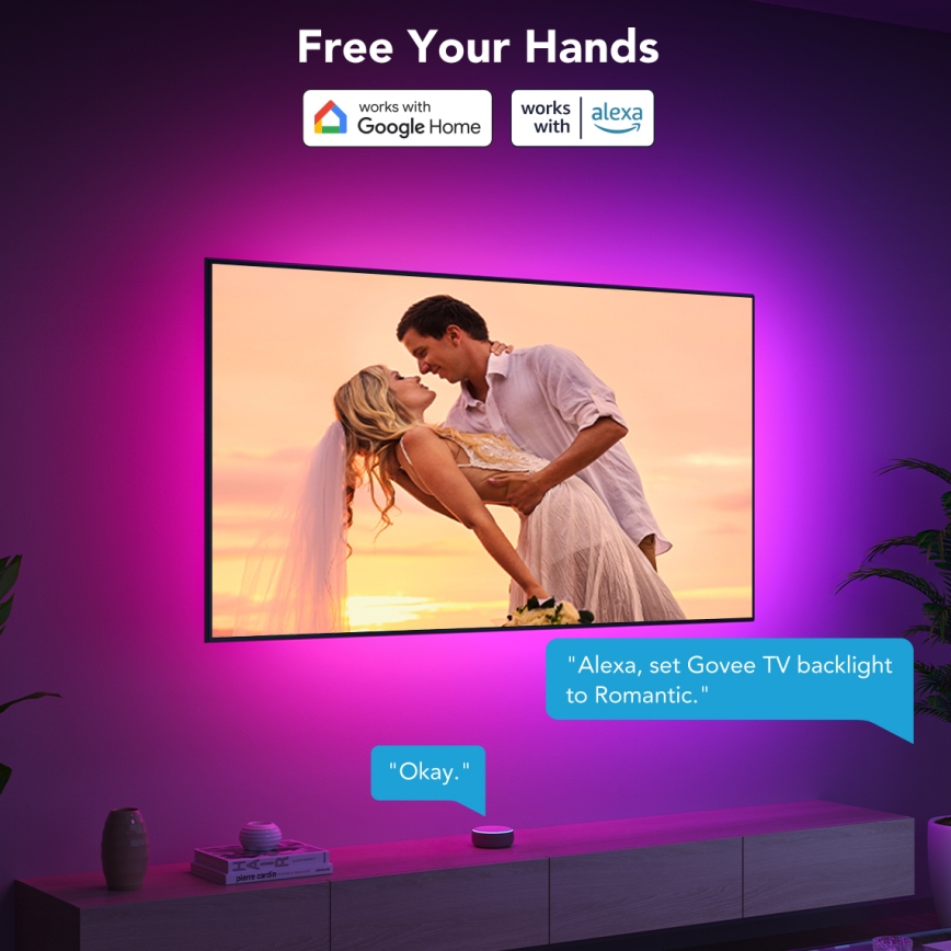 Govee - SMART LED-bakgrundsbelysning för TV 55-65 RGBIC Wi-Fi