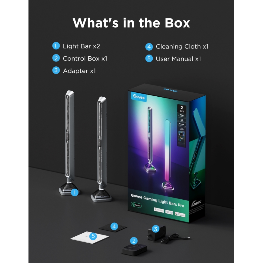 Govee - Smart RGBIC Gaming Pro ljuspaneler Matter Wi‑Fi