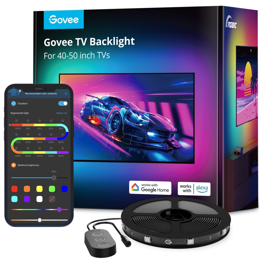 Govee - TV 40-50 SMART LED-bakgrundsbelysning RGBIC Wi-Fi