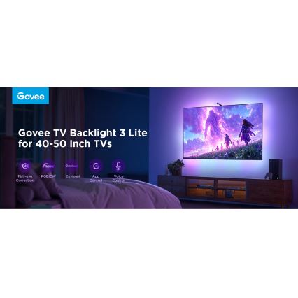 Govee - TV Backlight 3 Lite TV 40-50" SMART LED bakgrundsbelyst RGBICW Wi-Fi IP67 +RC