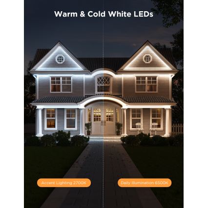 Govee - Utomhus Pro SMART RGBICWW utomhus LED list 10m 2700-6500K Wi-Fi IP65