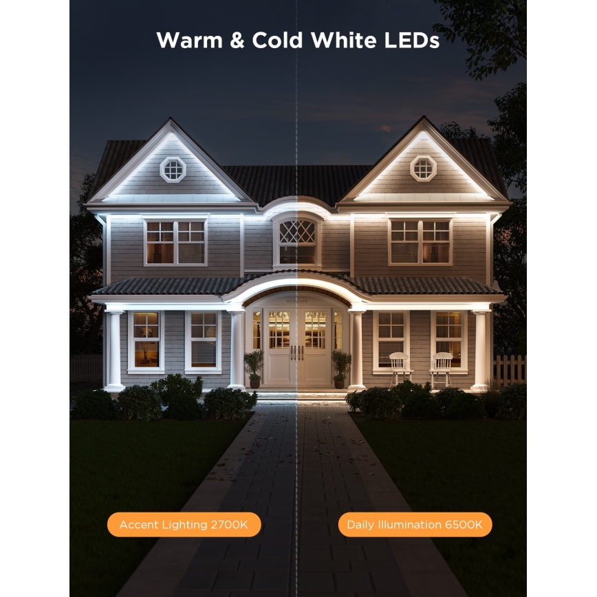 Govee - Utomhus Pro SMART RGBICWW utomhus LED list 10m 2700-6500K Wi-Fi IP65